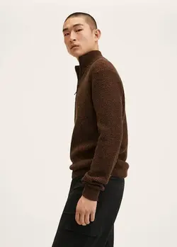 پلیور مردانه قهوه ای منگو