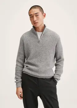 پلیور مردانه خاکستری منگو