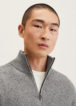 پلیور مردانه خاکستری منگو