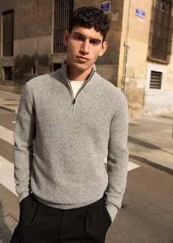 پلیور مردانه خاکستری منگو