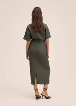 پیراهن بلند زنانه خاکی منگو