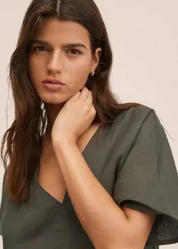 پیراهن بلند زنانه خاکی منگو