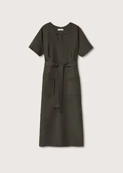 پیراهن بلند زنانه خاکی منگو