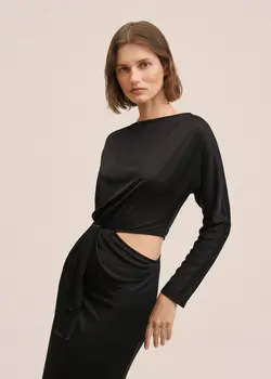 پیراهن بلند زنانه مشکی منگو