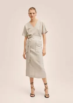 پیراهن بلند زنانه بژ منگو