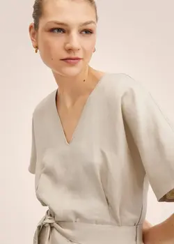 پیراهن بلند زنانه بژ منگو