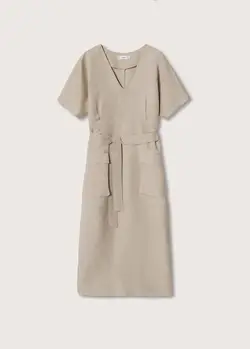 پیراهن بلند زنانه بژ منگو