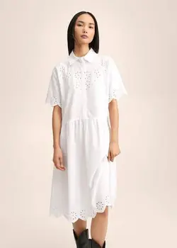 پیراهن بلند زنانه سفید منگو