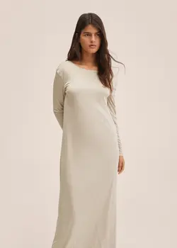 پیراهن بلند زنانه بژ منگو