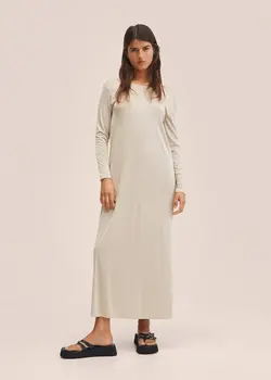 پیراهن بلند زنانه بژ منگو