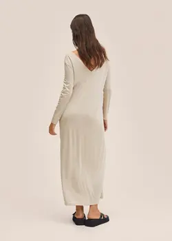 پیراهن بلند زنانه بژ منگو