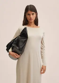 پیراهن بلند زنانه بژ منگو