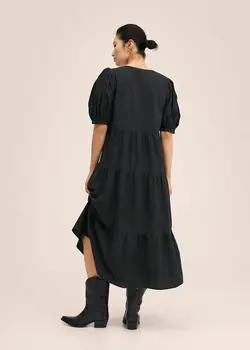 پیراهن بلند زنانه مشکی منگو