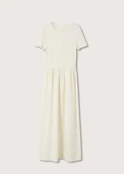 پیراهن بلند زنانه سفید تیره منگو