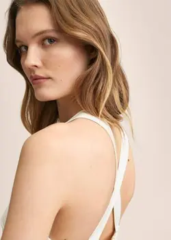 پیراهن میدی زنانه سفید تیره منگو