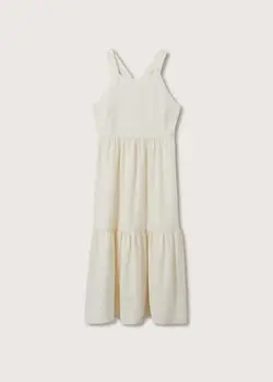 پیراهن میدی زنانه سفید تیره منگو