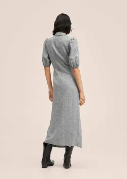 پیراهن میدی زنانه خاکستری منگو