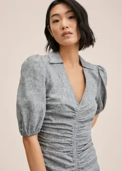 پیراهن میدی زنانه خاکستری منگو