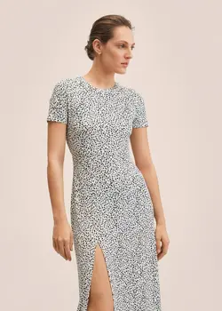 پیراهن میدی زنانه سفید تیره منگو