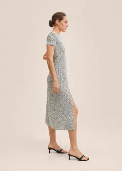 پیراهن میدی زنانه سفید تیره منگو