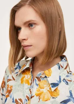 پیراهن کوتاه زنانه سفید تیره منگو