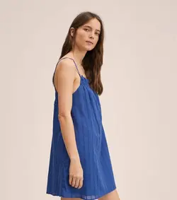 پیراهن کوتاه زنانه آبی منگو