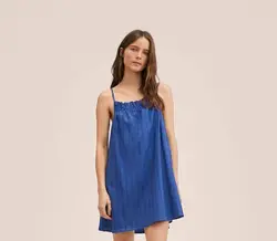 پیراهن کوتاه زنانه آبی منگو