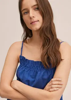 پیراهن کوتاه زنانه آبی منگو