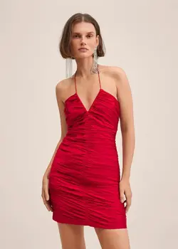 پیراهن کوتاه زنانه قرمز منگو