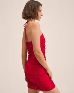 پیراهن کوتاه زنانه قرمز منگو