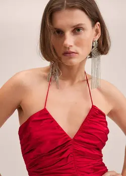 پیراهن کوتاه زنانه قرمز منگو