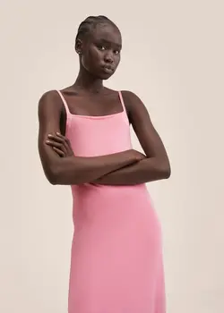 پیراهن بلند زنانه صورتی منگو