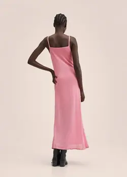 پیراهن بلند زنانه صورتی منگو