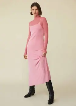 پیراهن بلند زنانه صورتی منگو