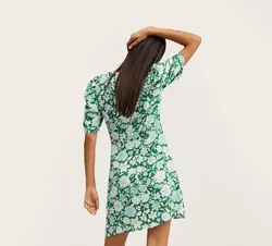 پیراهن کوتاه زنانه سبز منگو