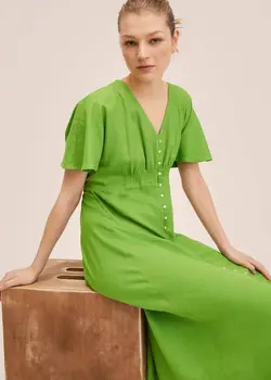 پیراهن بلند زنانه سبز منگو