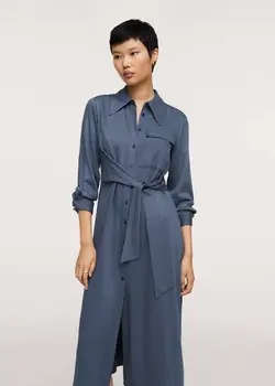 پیراهن میدی زنانه آبی منگو