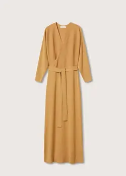 پیراهن بلند زنانه زرد تیره منگو