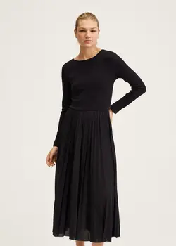 پیراهن میدی زنانه مشکی منگو