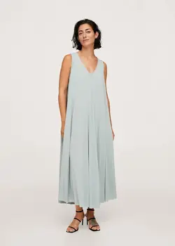 پیراهن میدی زنانه خاکستری منگو