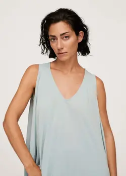 پیراهن میدی زنانه خاکستری منگو