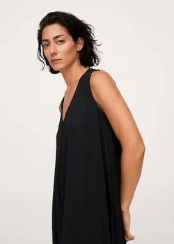 پیراهن میدی زنانه مشکی منگو