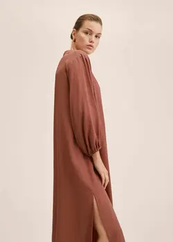 پیراهن میدی زنانه نارنجی منگو