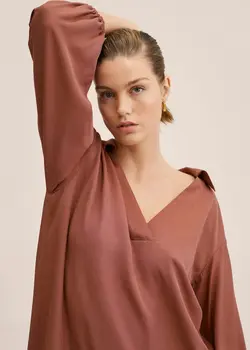 پیراهن میدی زنانه نارنجی منگو