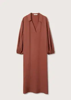 پیراهن میدی زنانه نارنجی منگو