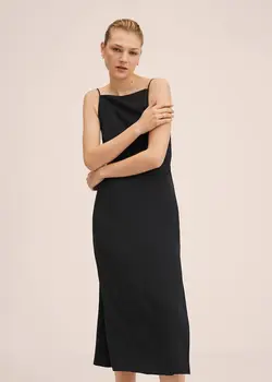 پیراهن میدی زنانه مشکی منگو