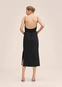 پیراهن میدی زنانه مشکی منگو