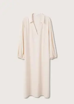 پیراهن میدی زنانه سفید تیره منگو