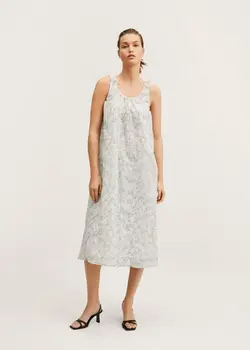 پیراهن میدی زنانه سفید منگو