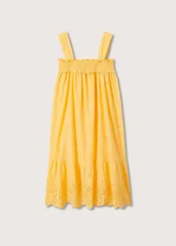 پیراهن میدی زنانه زرد پاستیلی منگو